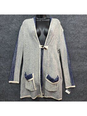 Cotton Country Hooded Textured Cardigan S Colorblock Coastal Grandma Lagenlook